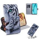 For Huawei Nova 6 SE 3D Colored Drawing Horizontal Flip Leather Case with Holder & Card Slot & Wallet(Tiger) - 1