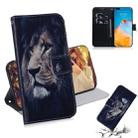 For Huawei P40 Pro 3D Colored Drawing Horizontal Flip Leather Case with Holder & Card Slot & Wallet(Lion) - 1