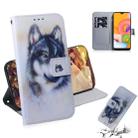 For Galaxy A01 3D Colored Drawing Horizontal Flip Leather Case with Holder & Card Slot & Wallet(Wolf) - 1