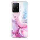 For Xiaomi 11T Pro IMD Marble Pattern TPU Phone Case(Pink Blue) - 1