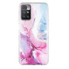 For Xiaomi Redmi 10 IMD Marble Pattern TPU Phone Case(Pink Blue) - 1