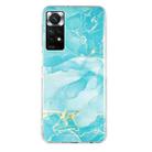 For Xiaomi Redmi Note 11 Global IMD Marble Pattern TPU Phone Case(Green) - 1