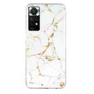 For Xiaomi Redmi Note 11 Global IMD Marble Pattern TPU Phone Case(White) - 1