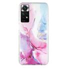 For Xiaomi Redmi Note 11 Global IMD Marble Pattern TPU Phone Case(Pink Blue) - 1