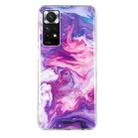 For Xiaomi Redmi Note 11 Global IMD Marble Pattern TPU Phone Case(Red) - 1