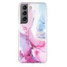 For Samsung Galaxy S22+ 5G IMD Marble Pattern TPU Phone Case(Pink Blue) - 1