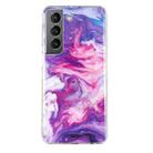 For Samsung Galaxy S22+ 5G IMD Marble Pattern TPU Phone Case(Red) - 1