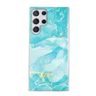 For Samsung Galaxy S22 Ultra 5G IMD Marble Pattern TPU Phone Case(Green) - 1
