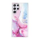 For Samsung Galaxy S22 Ultra 5G IMD Marble Pattern TPU Phone Case(Pink Blue) - 1