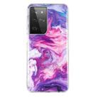 For Samsung Galaxy S21 Ultra 5G IMD Marble Pattern TPU Phone Case(Red) - 1