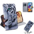 For Galaxy A21 3D Colored Drawing Horizontal Flip Leather Case with Holder & Card Slot & Wallet(Tiger) - 1
