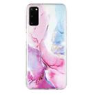 For Samsung Galaxy S20 5G IMD Marble Pattern TPU Phone Case(Pink Blue) - 1