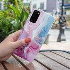 For Samsung Galaxy S20 5G IMD Marble Pattern TPU Phone Case(Pink Blue) - 5