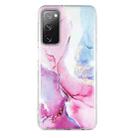 For Samsung Galaxy S20 FE 5G IMD Marble Pattern TPU Phone Case(Pink Blue) - 1