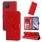 For OPPO A92s / Reno4 Z / A53 5G Embossed Sunflower Leather Phone Case(Red) - 1