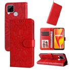 For OPPO Realme C15 / C12 / C25 Embossed Sunflower Leather Phone Case(Red) - 1