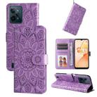 For OPPO Realme C31 Embossed Sunflower Leather Phone Case(Purple) - 1