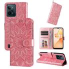 For OPPO Realme C31 Embossed Sunflower Leather Phone Case(Rose Gold) - 1