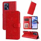 For OPPO Realme C35 4G / Narzo 50A Prime Embossed Sunflower Leather Phone Case(Red) - 1