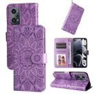 For OPPO Realme GT Neo2 Embossed Sunflower Leather Phone Case(Purple) - 1