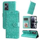 For OPPO Realme GT Neo2 Embossed Sunflower Leather Phone Case(Green) - 1