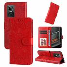 For OPPO Realme GT Neo3 Embossed Sunflower Leather Phone Case(Red) - 1