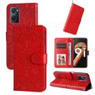 For OPPO Realme 9i / A36 4G / A76 4G Embossed Sunflower Leather Phone Case(Red) - 1