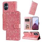 For OPPO Reno7 Z / OnePlus Nord N20 5G Embossed Sunflower Leather Phone Case(Rose Gold) - 1