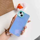 For iPhone 14 Laser Crocodile Pattern Phone Case (Light Blue) - 1