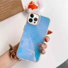 For iPhone 14 Pro Laser Crocodile Pattern Phone Case(Milk Tea Color) - 1