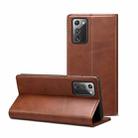 For Samsung Galaxy Note20 Calf Texture Horizontal Flip Leather Phone Case(Brown) - 1