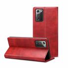 For Samsung Galaxy Note20 Calf Texture Horizontal Flip Leather Phone Case(Red) - 1
