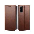 For Samsung Galaxy S20 Calf Texture Horizontal Flip Leather Phone Case(Brown) - 1