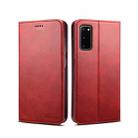 For Samsung Galaxy S20 Calf Texture Horizontal Flip Leather Phone Case(Red) - 1