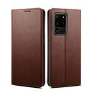 For Samsung Galaxy S20 Ultra Calf Texture Horizontal Flip Leather Phone Case(Brown) - 1