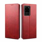 For Samsung Galaxy S20 Ultra Calf Texture Horizontal Flip Leather Phone Case(Red) - 1