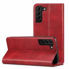 For Samsung Galaxy S22 Calf Texture Horizontal Flip Leather Phone Case(Red) - 1