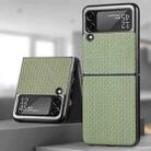 For Samsung Galaxy Z Flip4 5G Cross Pattern Slim PC Protective Phone Case(Green) - 1