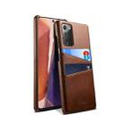 For Samsung Galaxy Note20 Calf Texture Back Protective Phone Case with Card Slots(Brown) - 1