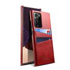 For Samsung Galaxy Note20 Ultra Calf Texture Back Protective Phone Case with Card Slots(Red) - 1