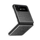 For Samsung Galaxy Z Flip4 Crocodile Texture Leather Folding Protective Phone Case(Black) - 1