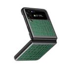 For Samsung Galaxy Z Flip4 Crocodile Texture Leather Folding Protective Phone Case(Green) - 1