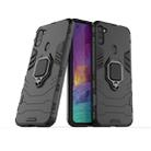 For Galaxy A11 PC + TPU Shockproof Protective Case with Magnetic Ring Holder(Black) - 1