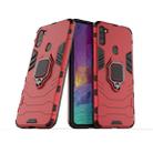 For Galaxy A11 PC + TPU Shockproof Protective Case with Magnetic Ring Holder(Red) - 1