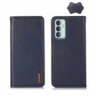 For Samsung Galaxy M13 4G Global KHAZNEH Nappa Top Layer Cowhide Leather Phone Case(Blue) - 1