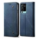 For vivo S15 Pro Denim Texture Casual Style Horizontal Flip Leather Case(Blue) - 1