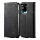 For vivo S15 Denim Texture Casual Style Horizontal Flip Leather Case(Black) - 1