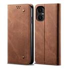 For Xiaomi M4 5G Denim Texture Casual Style Horizontal Flip Leather Case(Brown) - 1