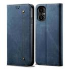 For Xiaomi M4 5G Denim Texture Casual Style Horizontal Flip Leather Case(Blue) - 1