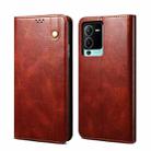 For vivo S15 Pro Oil Wax Crazy Horse Texture Leather Phone Case(Brown) - 1